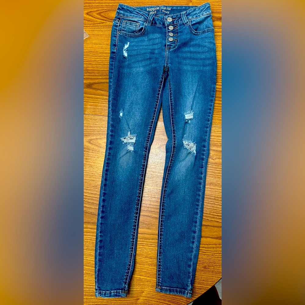 Girls high-waist jeans
